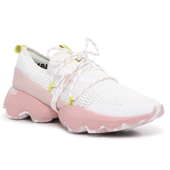 SOREL Kinetic Impact Lace Sneaker,white,eraser pink new comes with original box - Picture 2 of 6